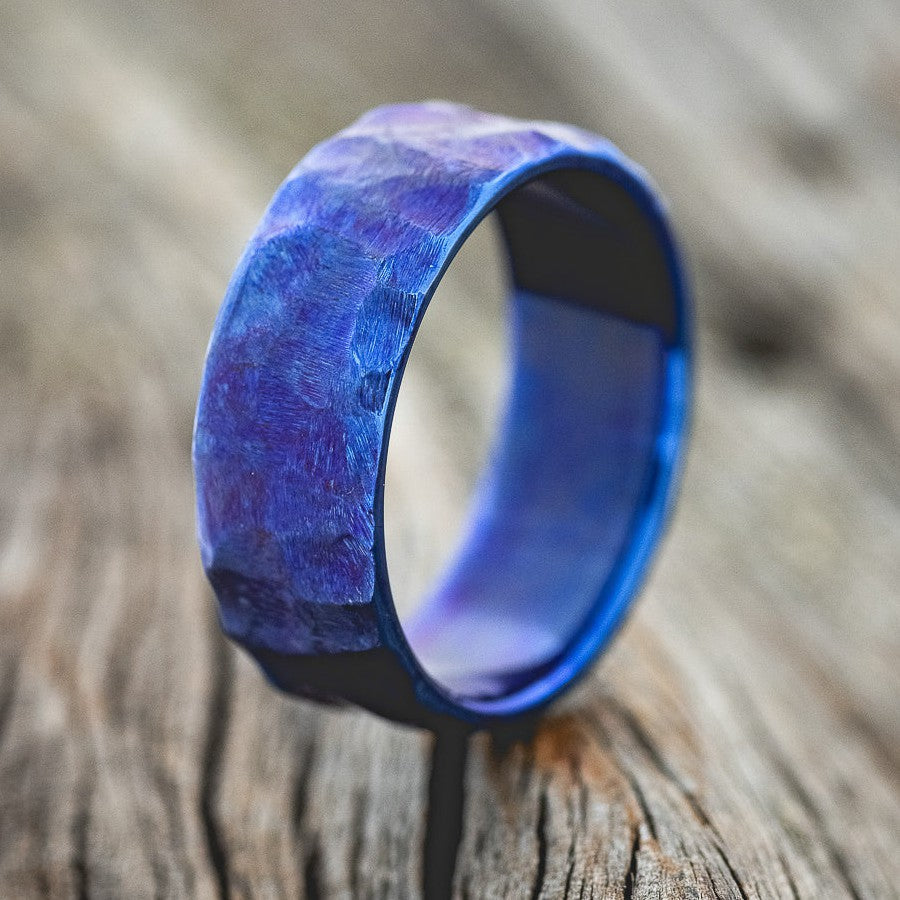 FIRE-TREATED & SEASCAPED TITANIUM RING-1