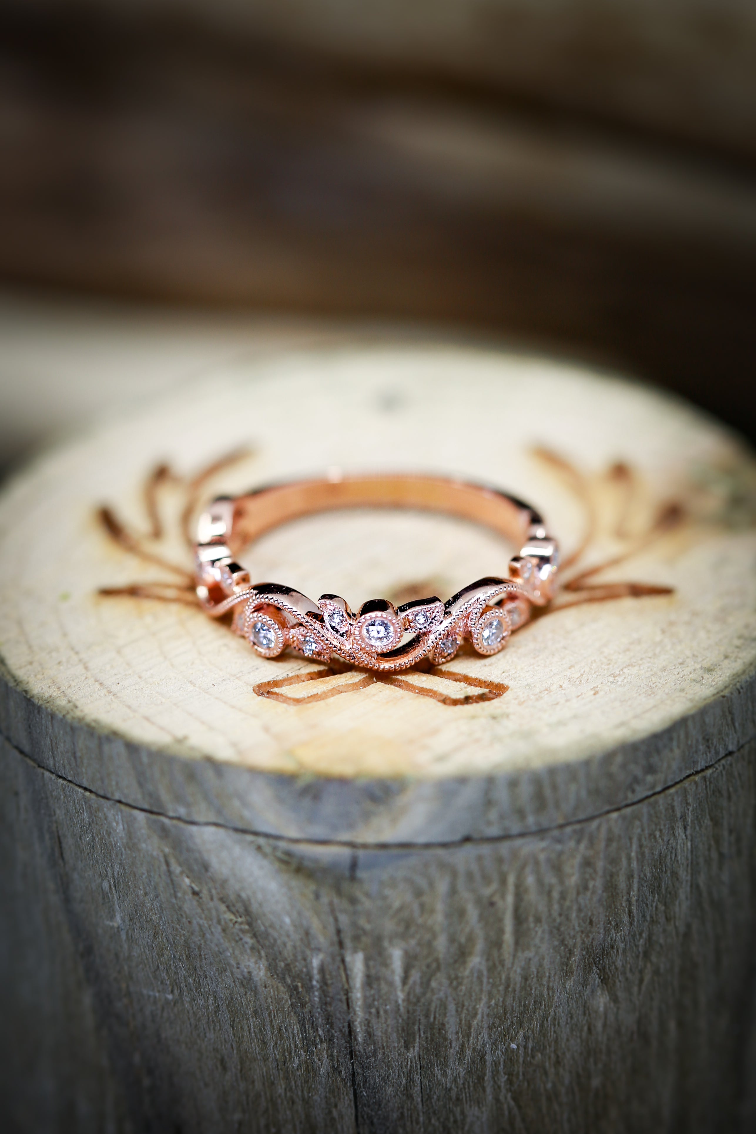 FLORAL BAND WITH DIAMOND ACCENTS-1