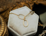 CABLE SPLIT CHAIN WITH PUFF LINK STATIONS NECKLACE IN 14K YELLOW GOLD-4