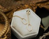 CABLE SPLIT CHAIN WITH PUFF LINK STATIONS NECKLACE IN 14K YELLOW GOLD-3