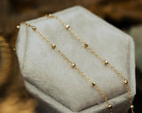 FACETED BEAD SATURN CHAIN NECKLACE IN 14K YELLOW GOLD-2