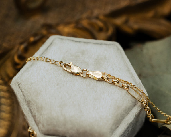 DIAMOND CIRCLE DUET LAYERED NECKLACE IN 14K YELLOW GOLD-4