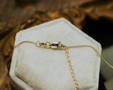 CRESCENT MOON WITH STAR STATIONS NECKLACE IN 14K YELLOW GOLD-3