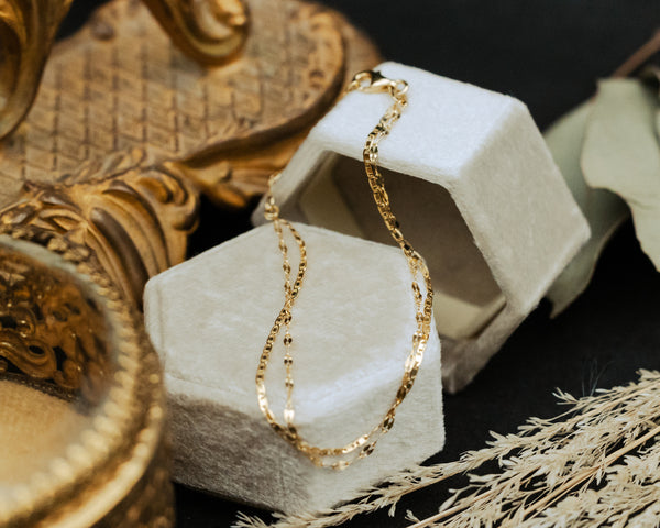 VALENTIONO & HAMMERED FORZENTINA LAYERED BRACELET IN 14K YELLOW GOLD-2