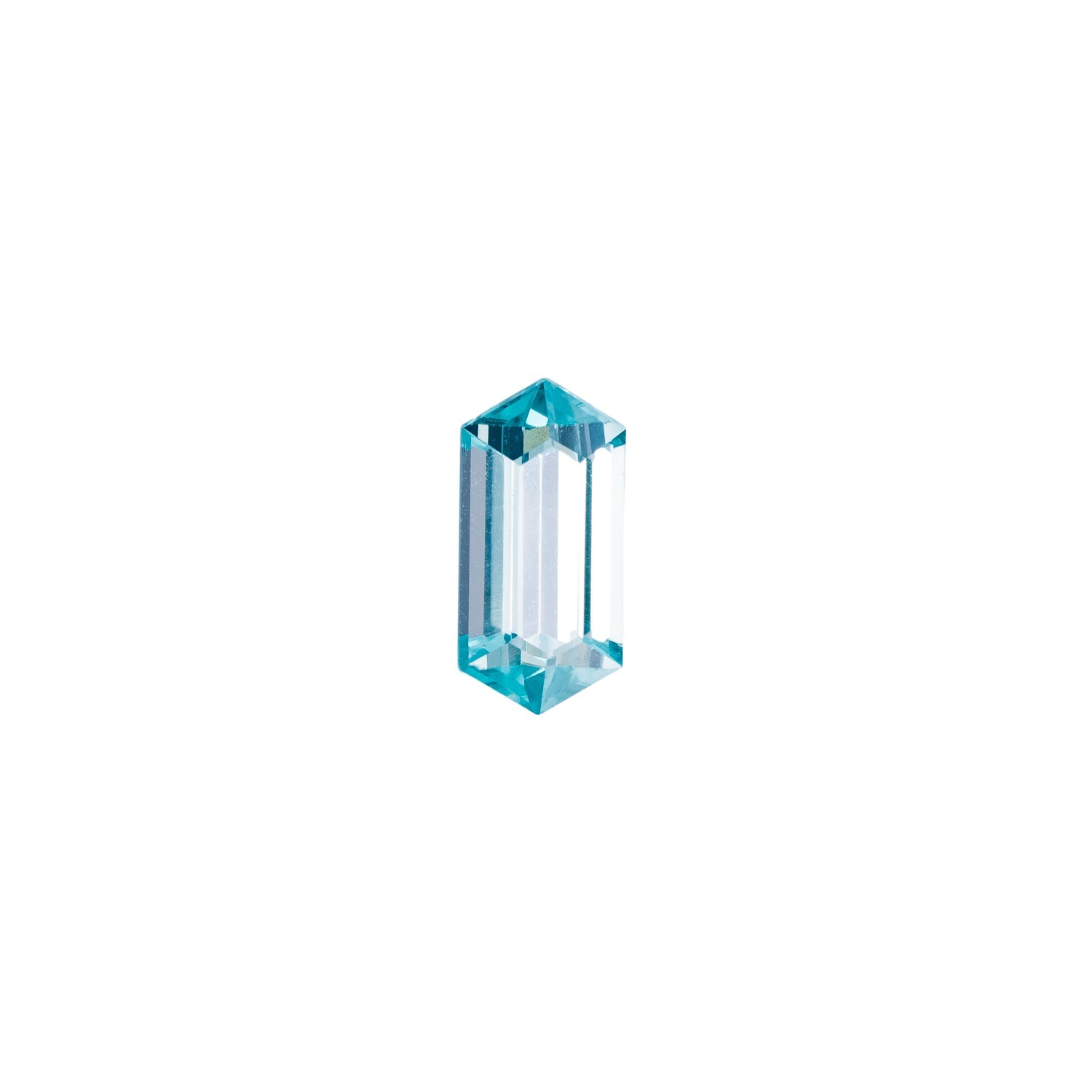 "HIKA" - ELONGATED HEXAGON-CUT BLUE ZIRCON-1