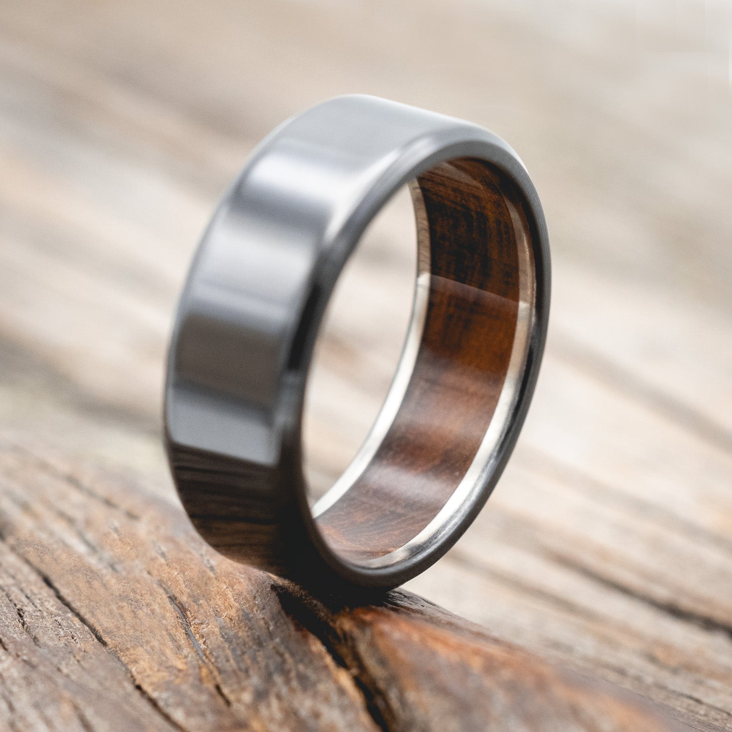 IRONWOOD LINED WEDDING BAND - READY TO SHIP-Staghead Designs