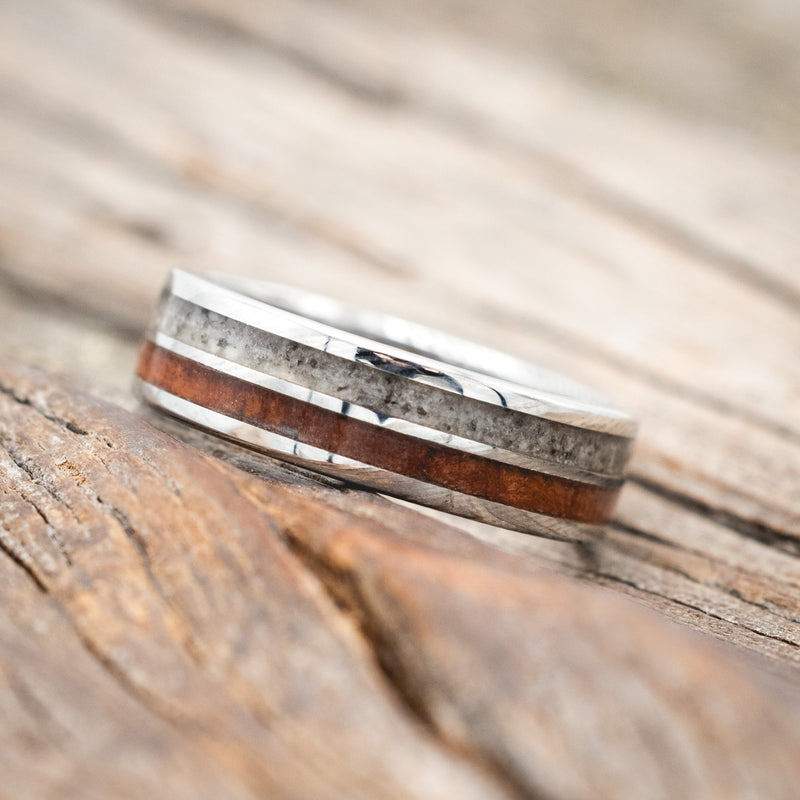 "DYAD" - REDWOOD & GRANITE WEDDING BAND