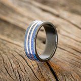 "RIO" - LAPIS LAZULI & 14K GOLD INLAYS WEDDING RING-1