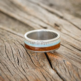 "ELEMENT" - KOA WOOD, ANTLER & TURQUOISE WEDDING BAND-3