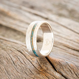 "VERTIGO" - PATINA COPPER WEDDING BAND WITH A HAMMERED FINISH - SILVER - SIZE 10 1/4-1