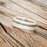 "VERTIGO" - PATINA COPPER WEDDING BAND WITH A HAMMERED FINISH - SILVER - SIZE 10 1/4-3