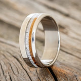 "CASTOR" - ANTLER & WHISKEY BARREL WEDDING RING