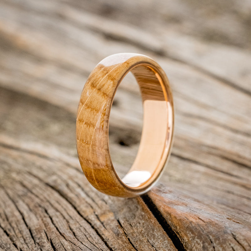 "HAVEN" - WHISKEY BARREL WEDDING BAND - 14K ROSE GOLD (6MM) - SIZE 11-1