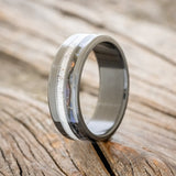 "COSMO" - ANTLER & PAUA SHELL WEDDING BAND-1