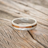 "VERTIGO" - OFFSET KOA WOOD WEDDING BAND-6