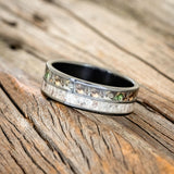 "DYAD" - CAMO & ELK ANTLER INLAY WEDDING BAND