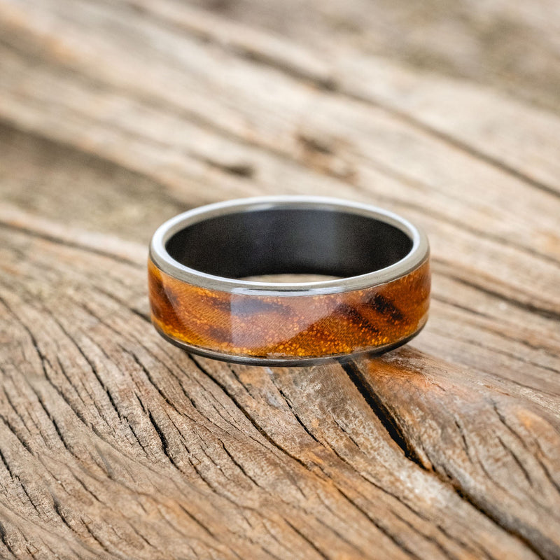 "RAINIER" - BURNT HEDGE WOOD WEDDING RING-Staghead Designs