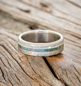 "COSMO" - PATINA COPPER & DIAMOND DUST WEDDING RING WITH A HAMMERED FINISH