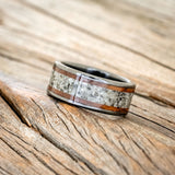 "HOLLIS" - MOONSTONE & KOA WOOD WEDDING BAND-2