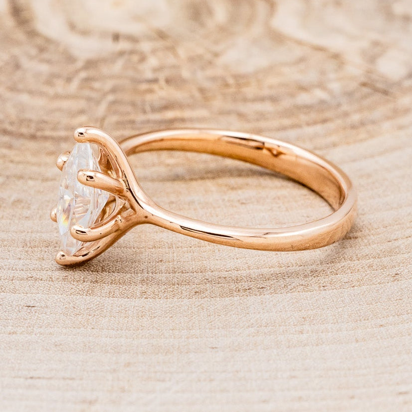"TULIP" - MARQUISE CUT MOISSANITE SOLITAIRE ENGAGEMENT RING-3