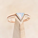 "JENNY FROM THE BLOCK" - TRIANGLE OPAL ENGAGEMENT RING WITH DIAMOND V-SHAPED TRACER-1