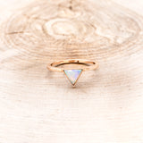 "JENNY FROM THE BLOCK" - TRIANGLE OPAL ENGAGEMENT RING WITH DIAMOND V-SHAPED TRACER