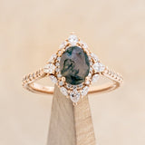 "NORTH STAR" - OVAL ENGAGEMENT RING WITH DIAMOND HALO & ACCENTS-10