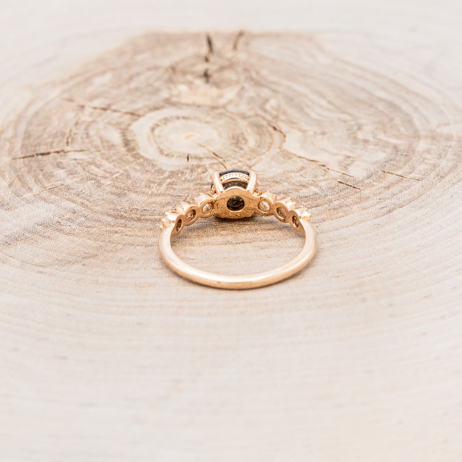 "MOORE" - ROUND CUT SALT & PEPPER DIAMOND ENGAGEMENT RING WITH SALT & PEPPER DIAMOND ACCENTS-4