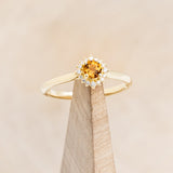 "MYALL" - ROUND CUT CITRINE ENGAGEMENT RING WITH DIAMOND HALO