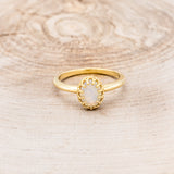 CROWN STYLE OPAL SOLITAIRE ENGAGEMENT RING  - 14K YELLOW GOLD - SIZE 7
