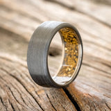 GOLD NUGGETS LINED WEDDING RING WITH A BRUSHED FINISH-1