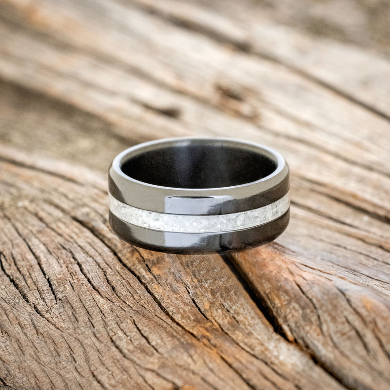 "NIRVANA" - CENTERED INLAY WEDDING BAND-Staghead Designs