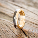 "EZRA" - DARK MAPLE WITH DIAMOND DUST WEDDING RING-2