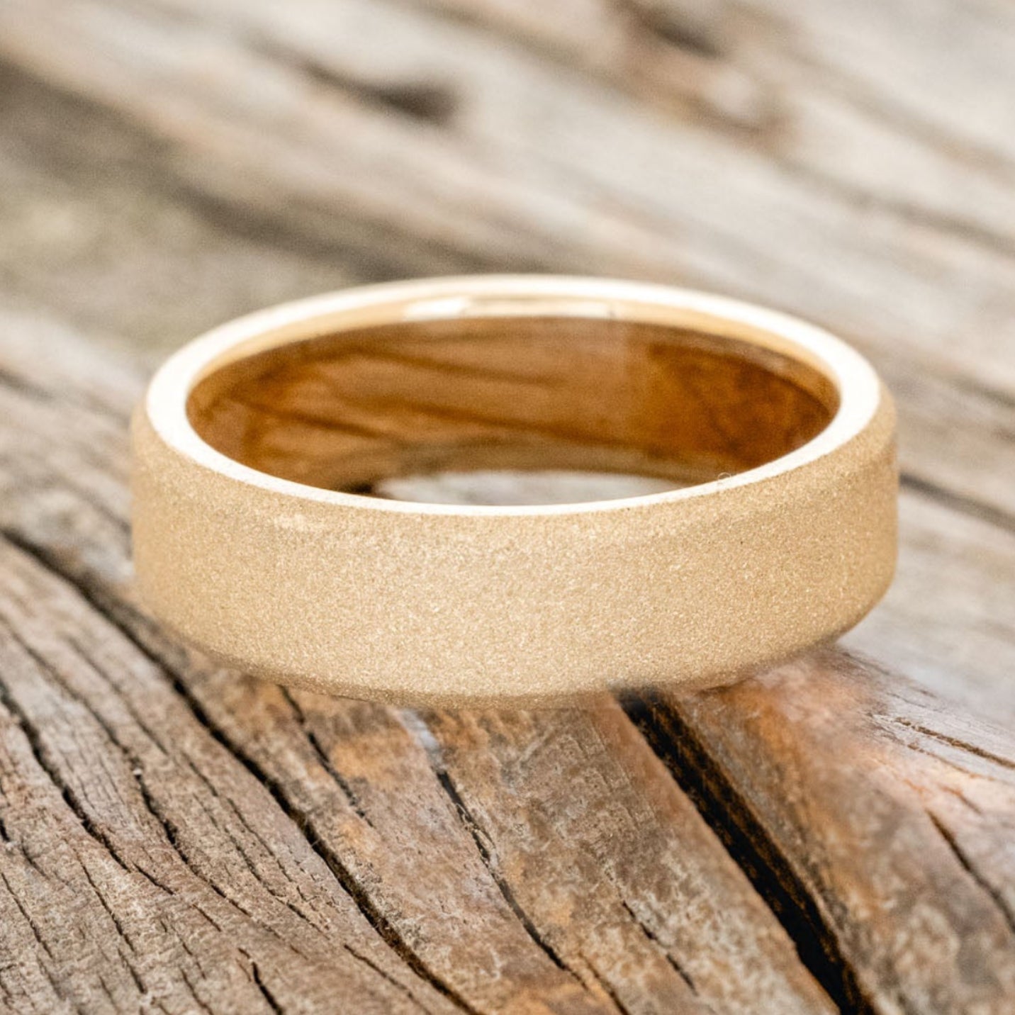 WHISKEY BARREL CHANNEL LINED RING WITH SANDBLASTED FINISH-12
