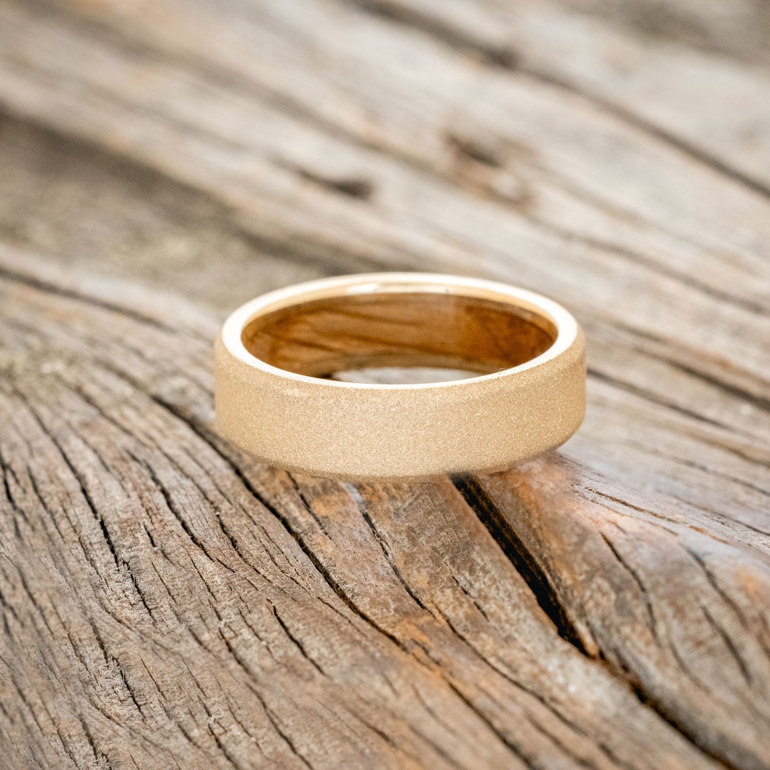 WHISKEY BARREL CHANNEL LINED RING WITH SANDBLASTED FINISH-12