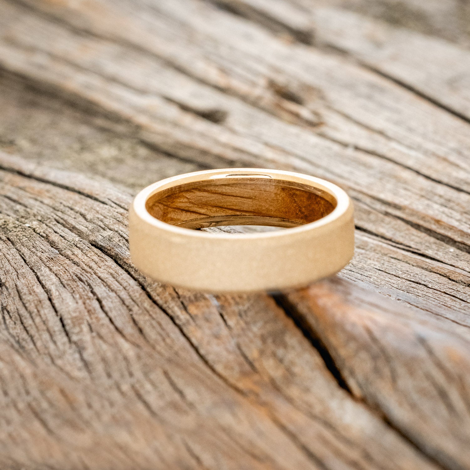 WHISKEY BARREL CHANNEL LINED RING WITH SANDBLASTED FINISH-9