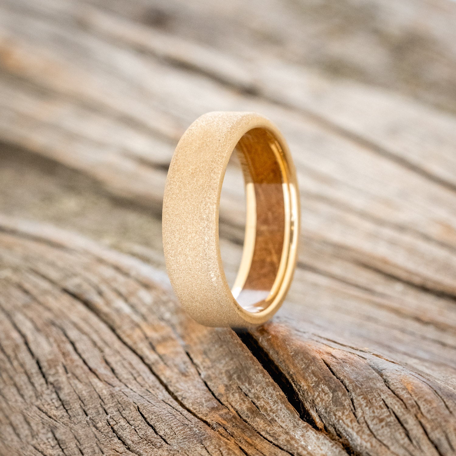 WHISKEY BARREL CHANNEL LINED RING WITH SANDBLASTED FINISH-7