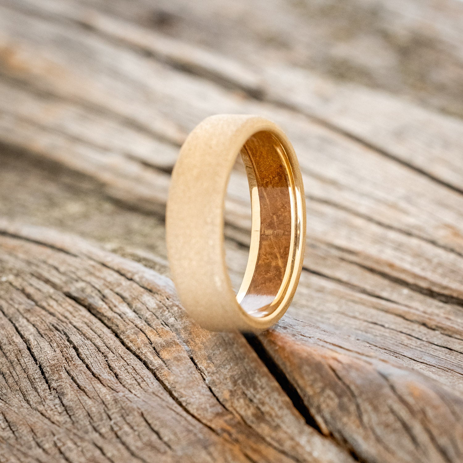 WHISKEY BARREL CHANNEL LINED RING WITH SANDBLASTED FINISH-10