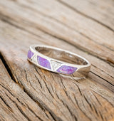 PURPLE OPAL STACKER WITH DIAMOND ACCENTS - 14K WHITE GOLD - SIZE 8 3/4-2