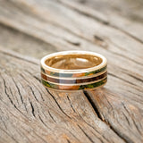 "RIO" - MOSSY PATINA COPPER & IRONWOOD WEDDING BAND-3