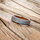 IRONWOOD CHANNEL LINED RING WITH SANDBLASTED FINISH-11