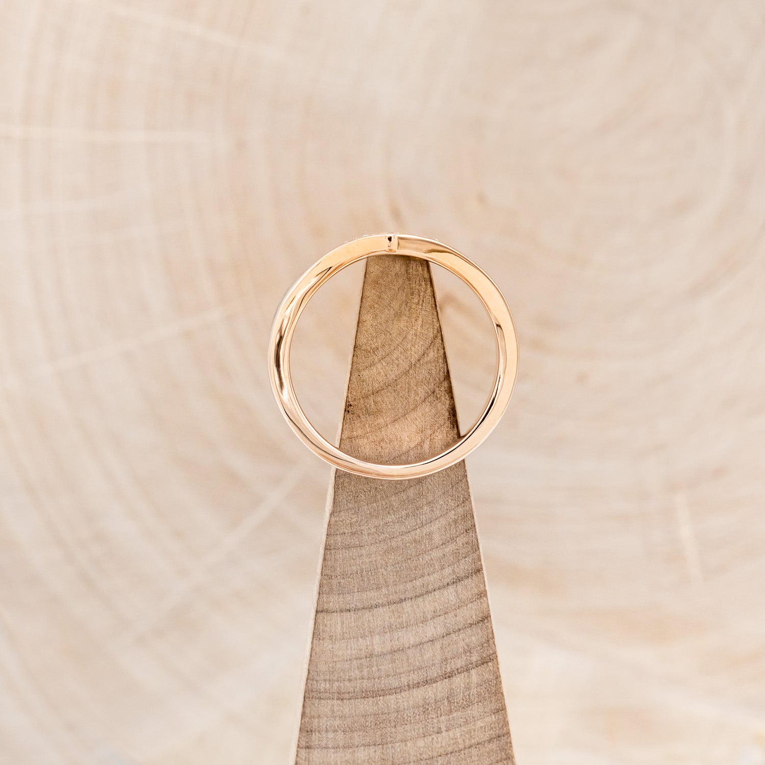 "KIDA" - V-SHAPED STACKING BAND WITH DIAMONDS & TURQUOISE INLAYS-17