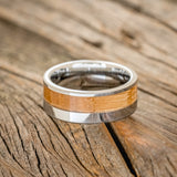 "TANNER" - WHISKEY BARREL OAK WEDDING BAND - TUNGSTEN - SIZE 8 1/4-2