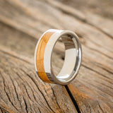 "TANNER" - WHISKEY BARREL OAK WEDDING BAND - TUNGSTEN - SIZE 8 1/4-1