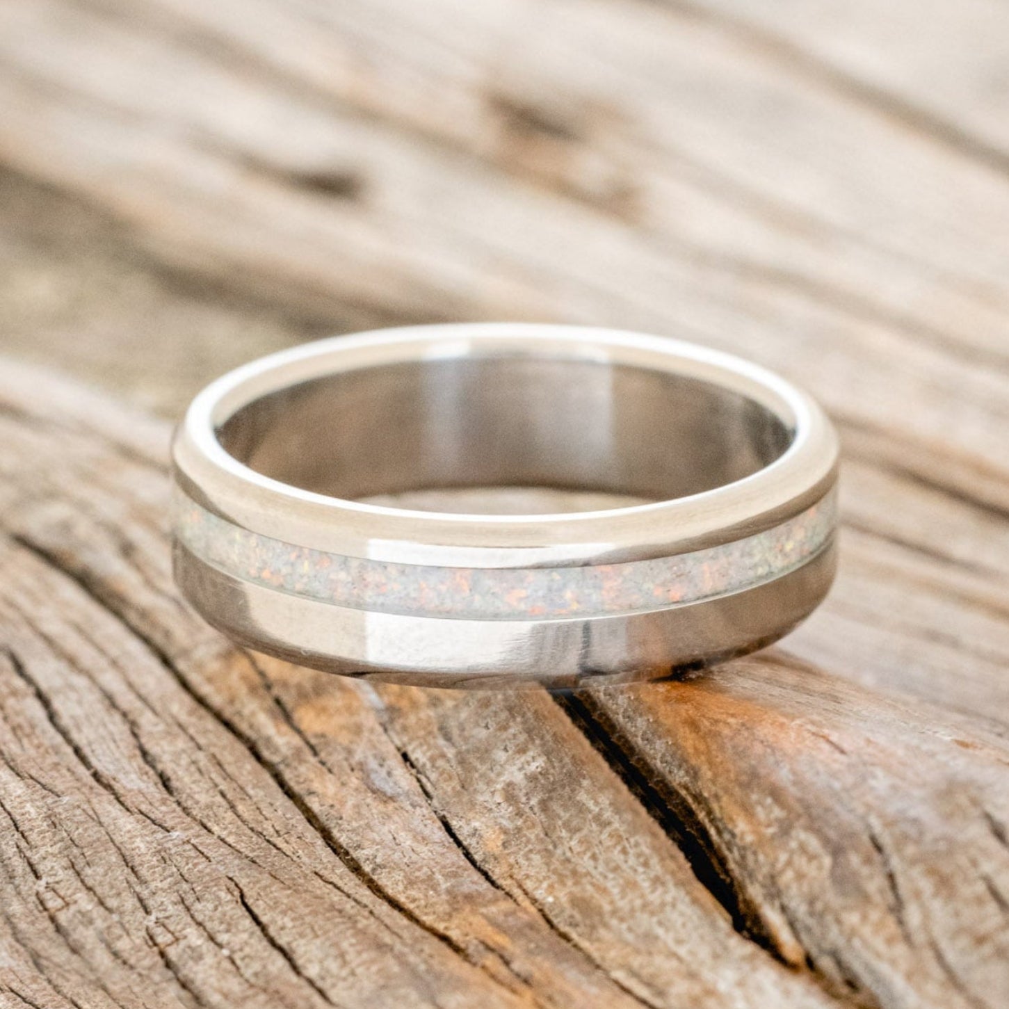 "VERTIGO" - FIRE & ICE OPAL WEDDING BAND-3