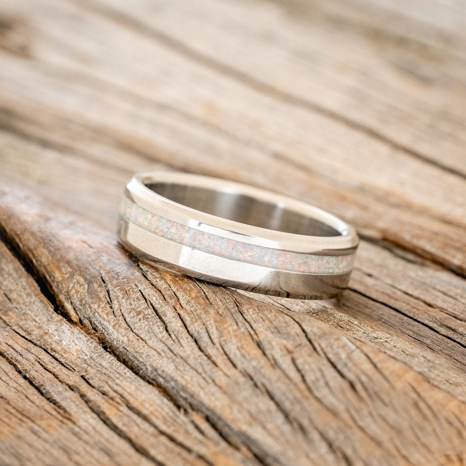 "VERTIGO" - FIRE & ICE OPAL WEDDING BAND-2