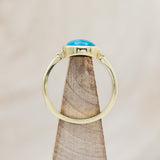 "SASI" - OVAL CABOCHON TURQUOISE ENGAGEMENT RING WITH DIAMOND ACCENTS-Staghead Designs