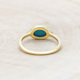 "SASI" - OVAL CABOCHON TURQUOISE ENGAGEMENT RING WITH DIAMOND ACCENTS-Staghead Designs