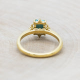 "ZELLA" - EMERALD CUT TURQUOISE ENGAGEMENT RING WITH DIAMOND ACCENTS-Staghead Designs