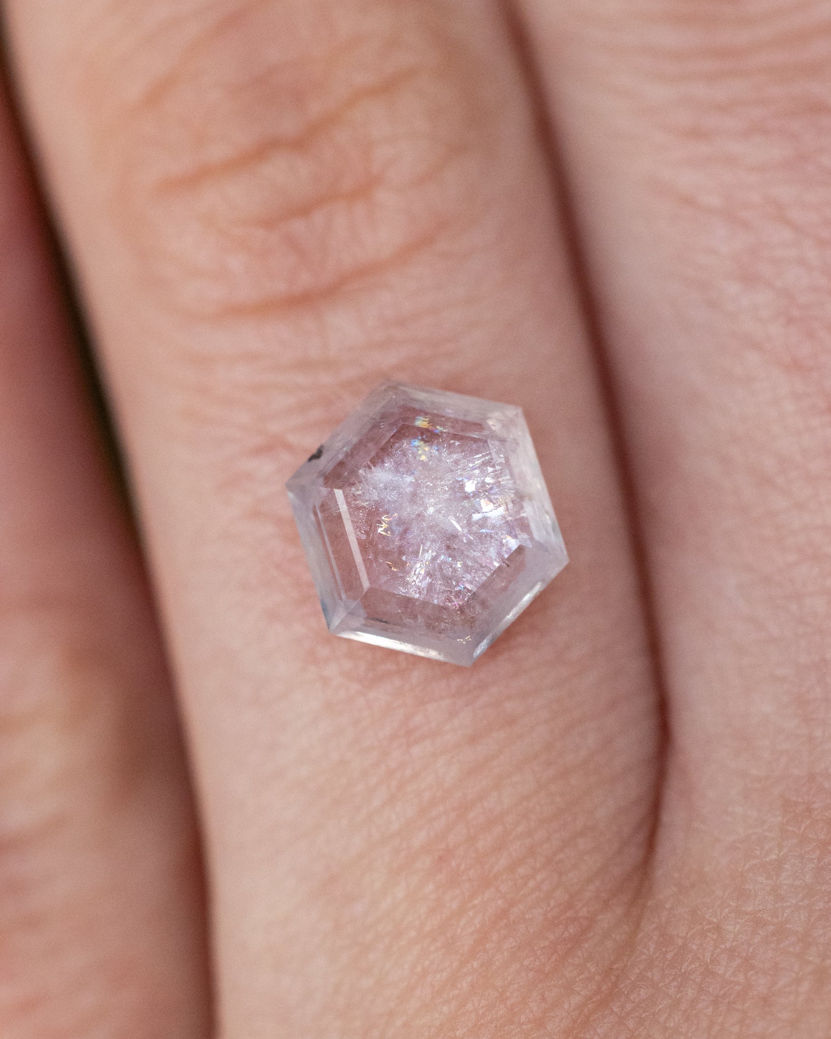 "HAVANA" - HEXAGON TABLET CUT PINK MONTANA SAPPHIRE-3